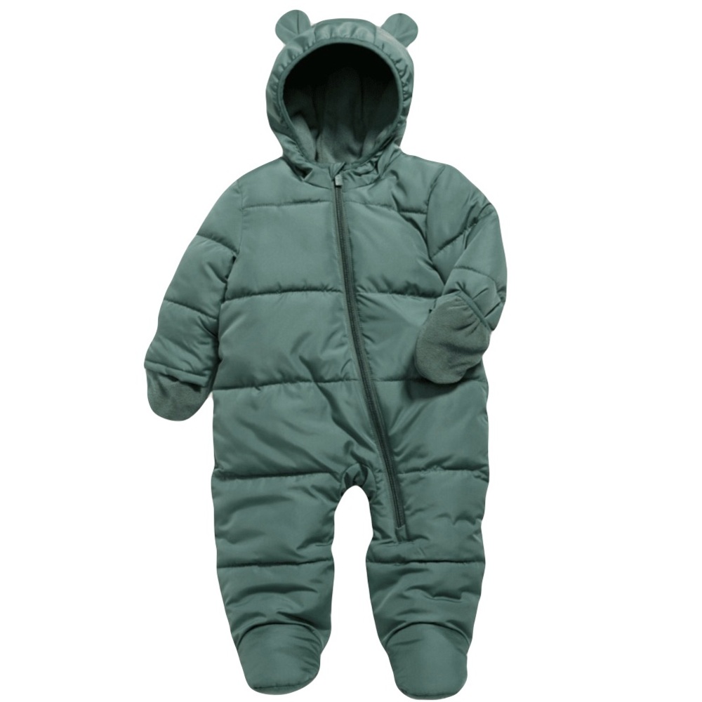 Unisex Water-Resistant Frost Free Puffer Snowsuit for Baby in green